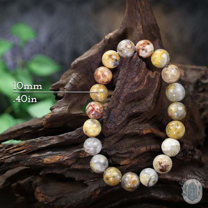 Crazy Lace Agate Beaded Stretch Bracelet