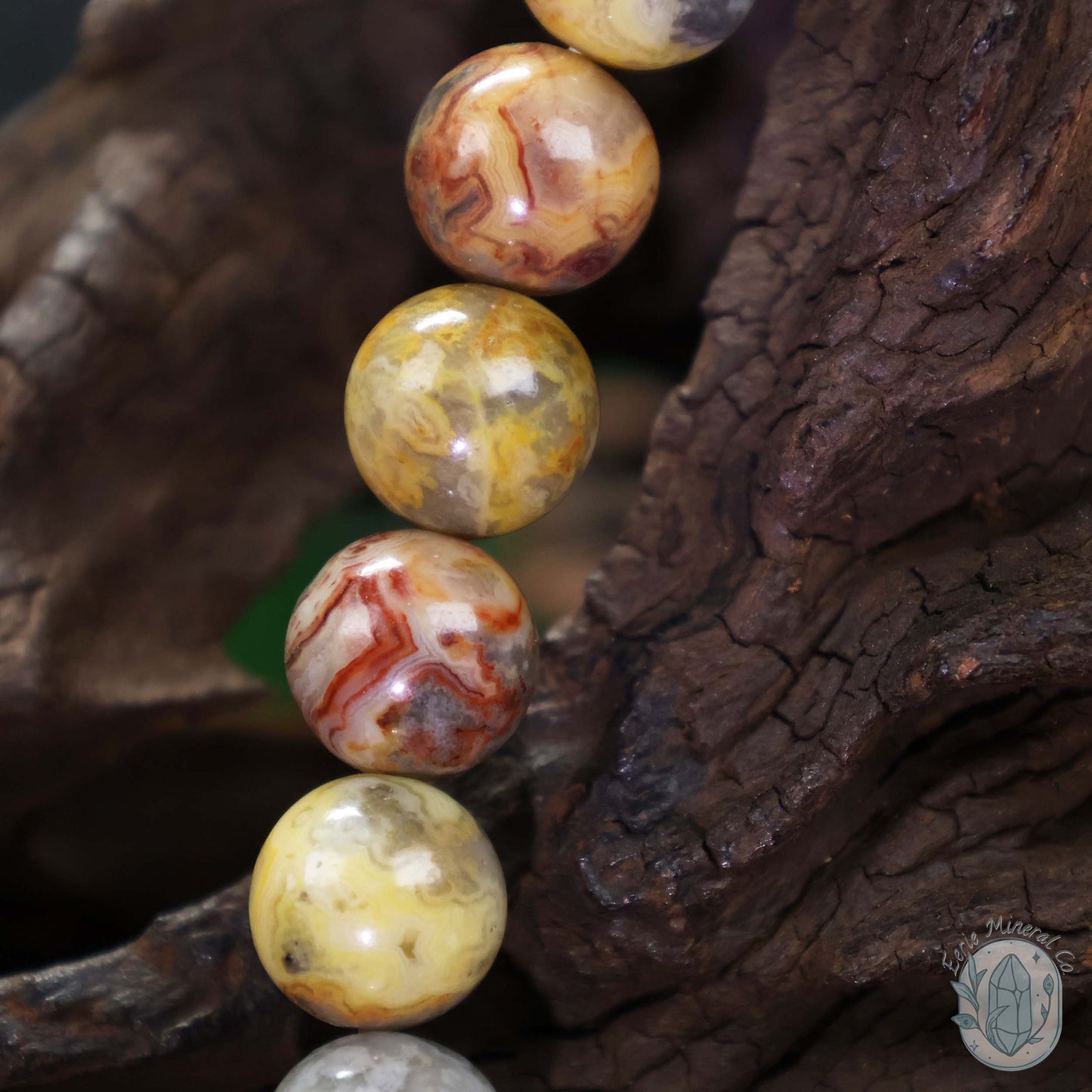 Crazy Lace Agate Beaded Stretch Bracelet
