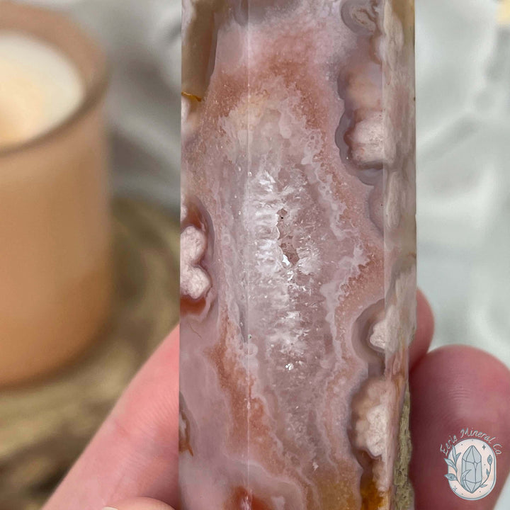 Polished Flower Agate / Cherry Blossom Tower