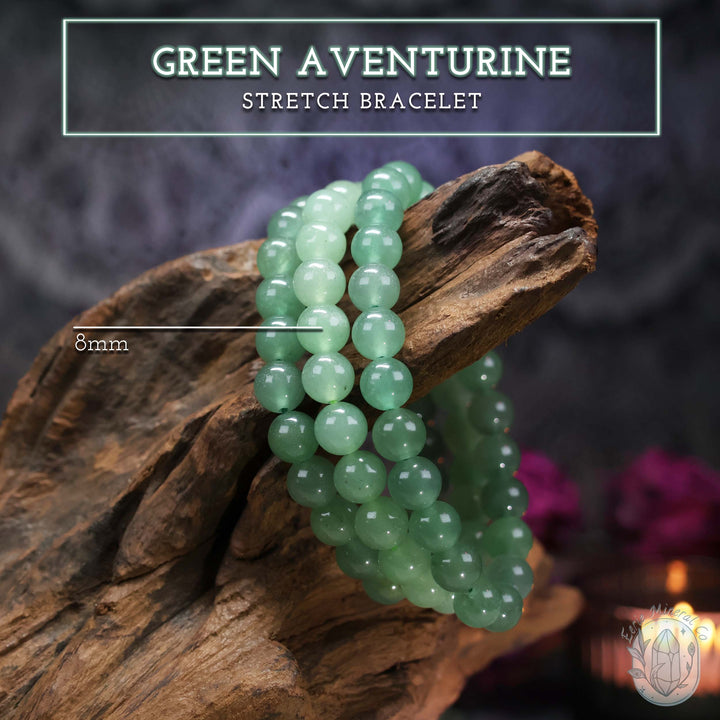 Green Aventurine Beaded Gemstone Stretch Bracelet