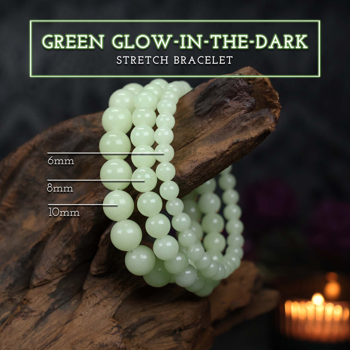 Green Glow In The Dark Beaded Stretch Bracelet