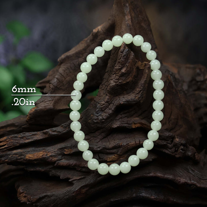 Green Glow In The Dark Beaded Stretch Bracelet