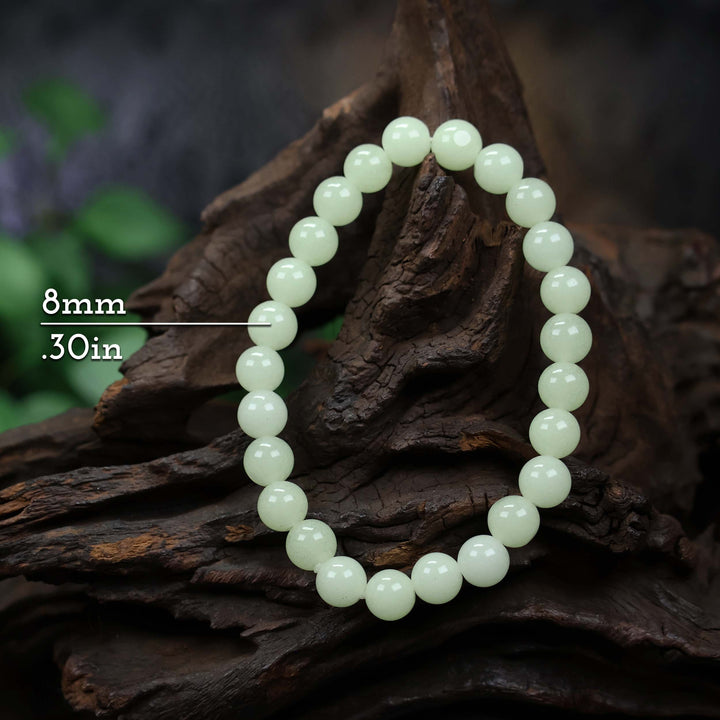 Green Glow In The Dark Beaded Stretch Bracelet