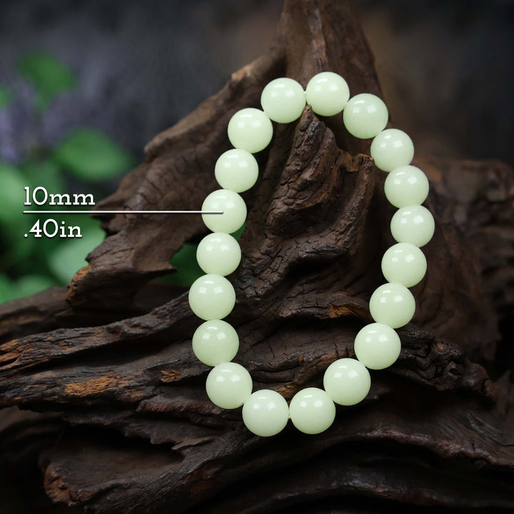 Green Glow In The Dark Beaded Stretch Bracelet