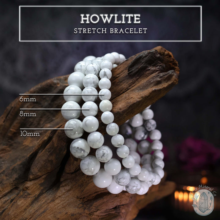 Polished Howlite Beaded Stretch Bracelet