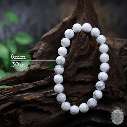 Polished Howlite Beaded Stretch Bracelet