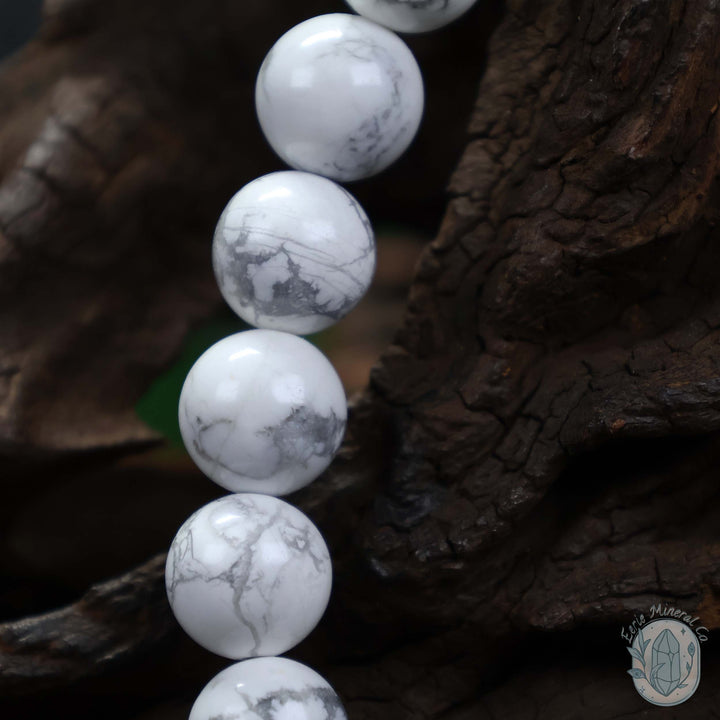 Polished Howlite Beaded Stretch Bracelet