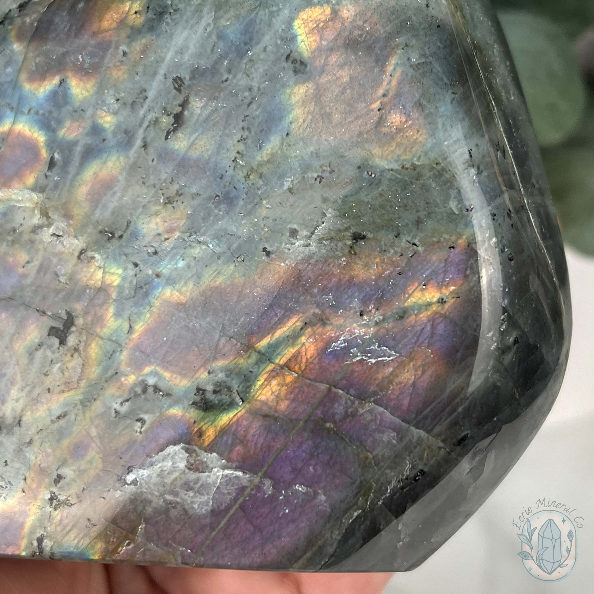 Polished Purple and Pink Flash Labradorite Freeform