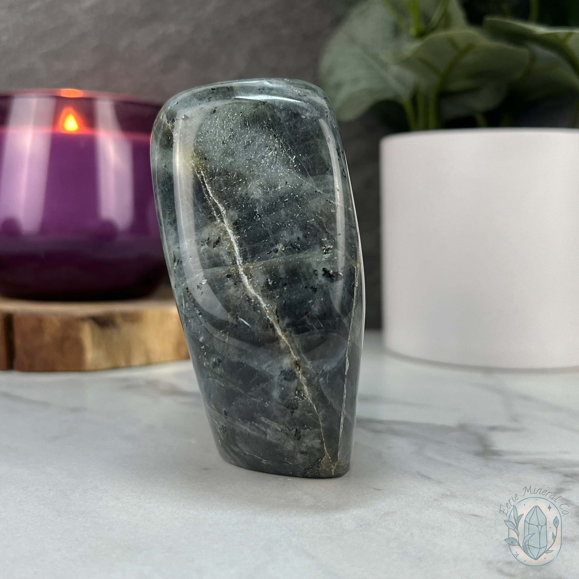 Polished Purple and Pink Flash Labradorite Freeform