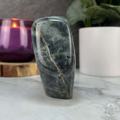 Polished Purple and Pink Flash Labradorite Freeform