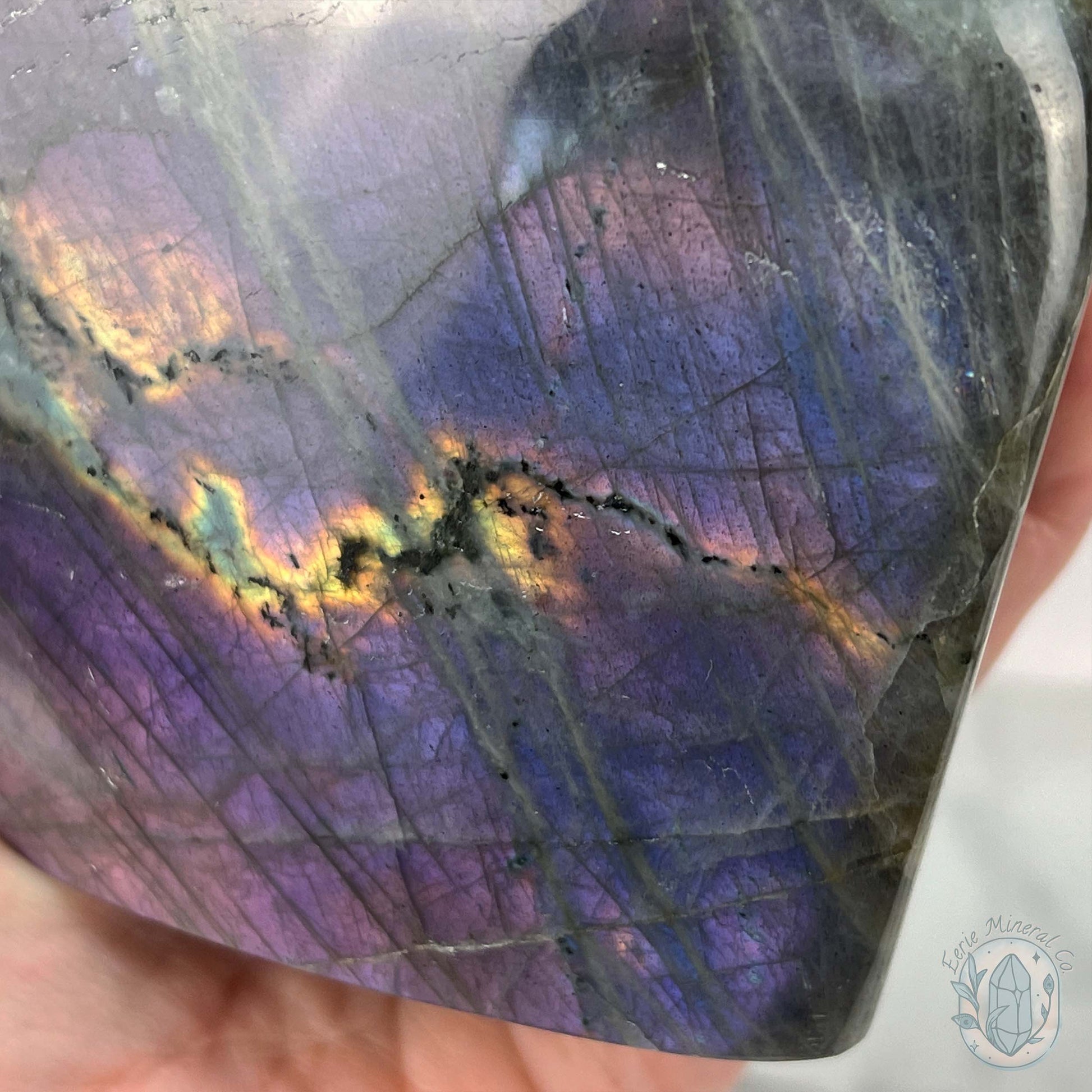 Polished Purple and Pink Flash Labradorite Freeform