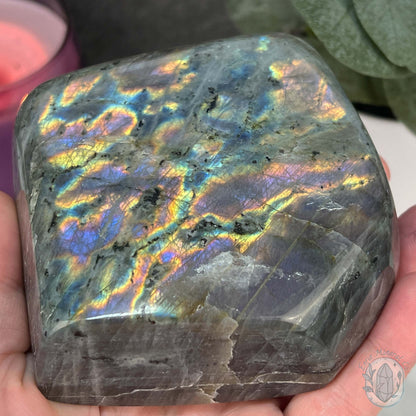 Polished Purple and Pink Flash Labradorite Freeform