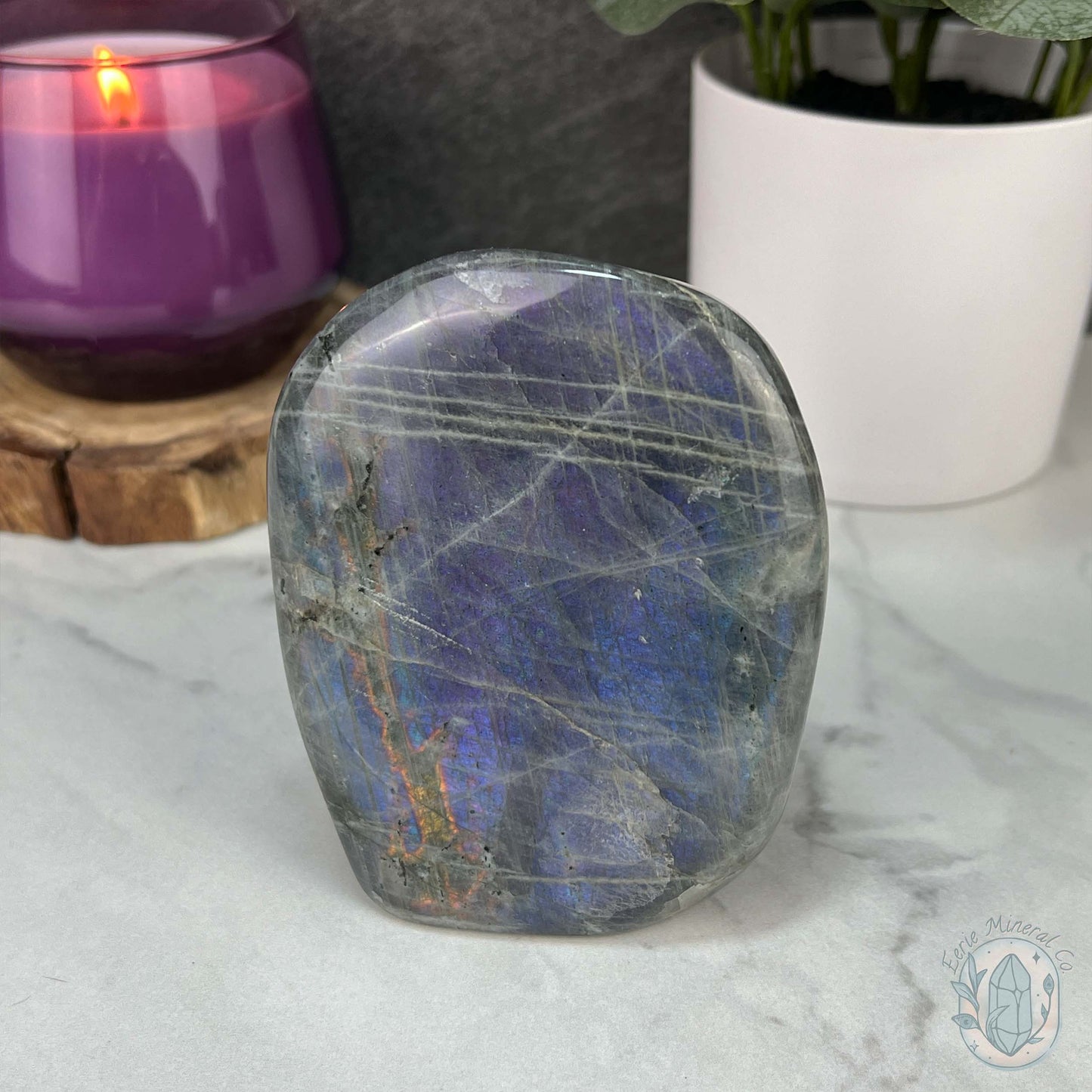 Polished Blue and Purple Flash Labradorite Freeform