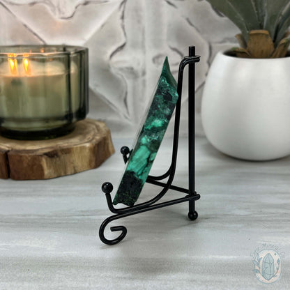High Quality Polished Malachite Slab with Display Stand