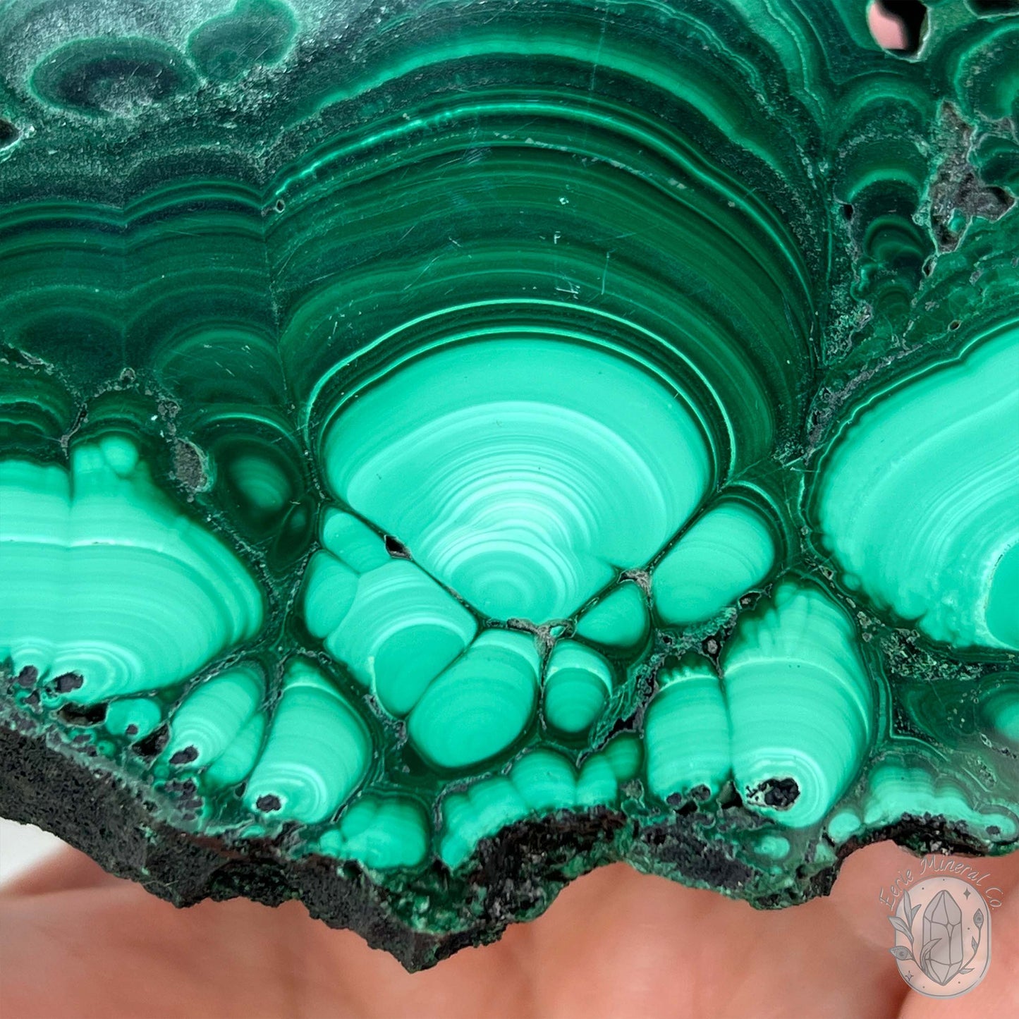 High Quality Polished Malachite Slab with Display Stand