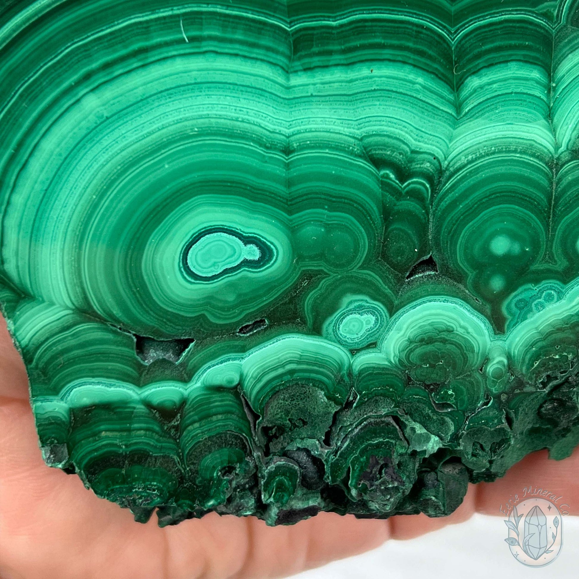 High Quality Polished Malachite Slab with Display Stand