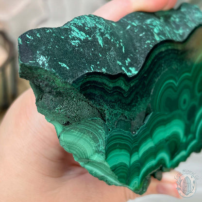 High Quality Polished Malachite Slab with Display Stand