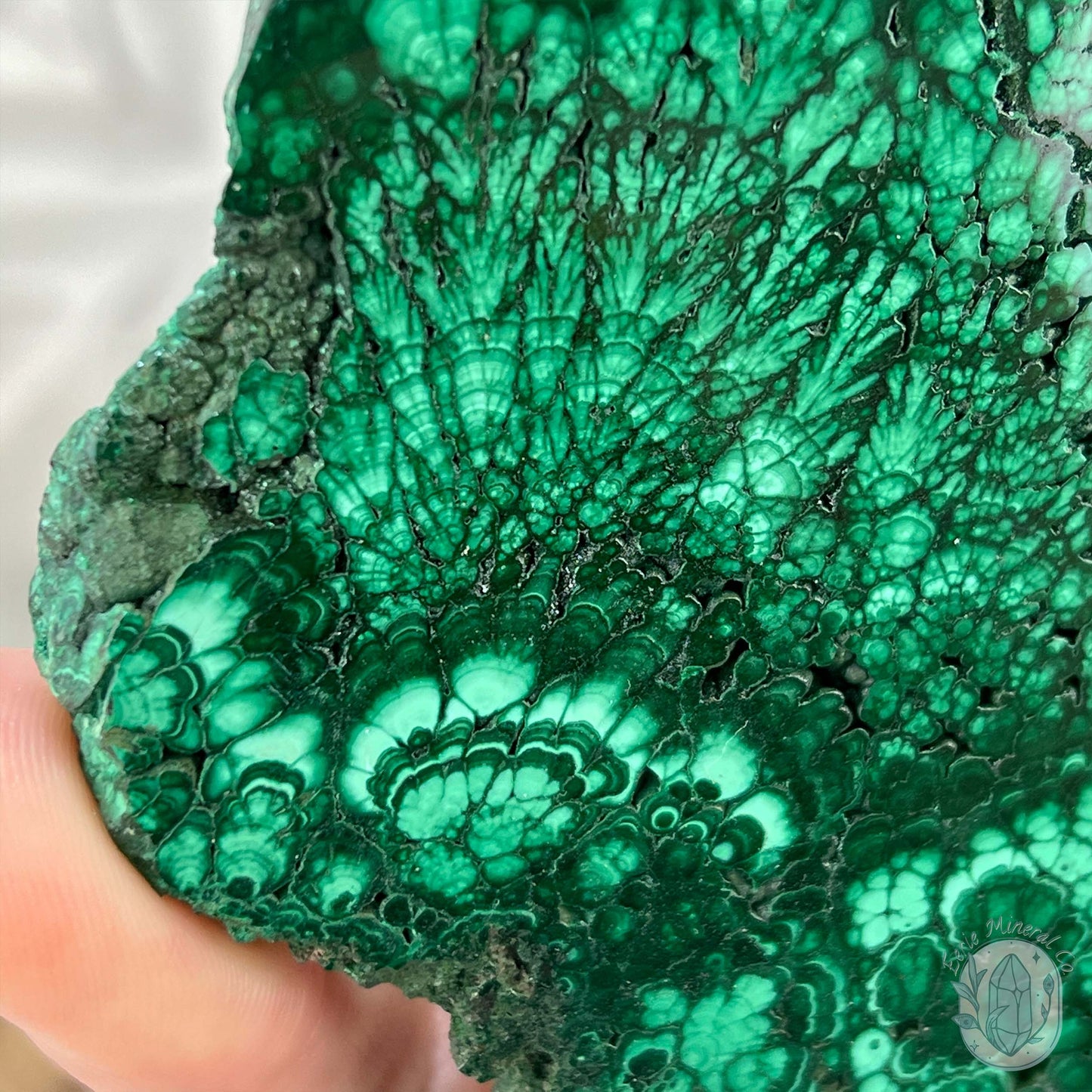 High Quality Polished Malachite Slab with Display Stand