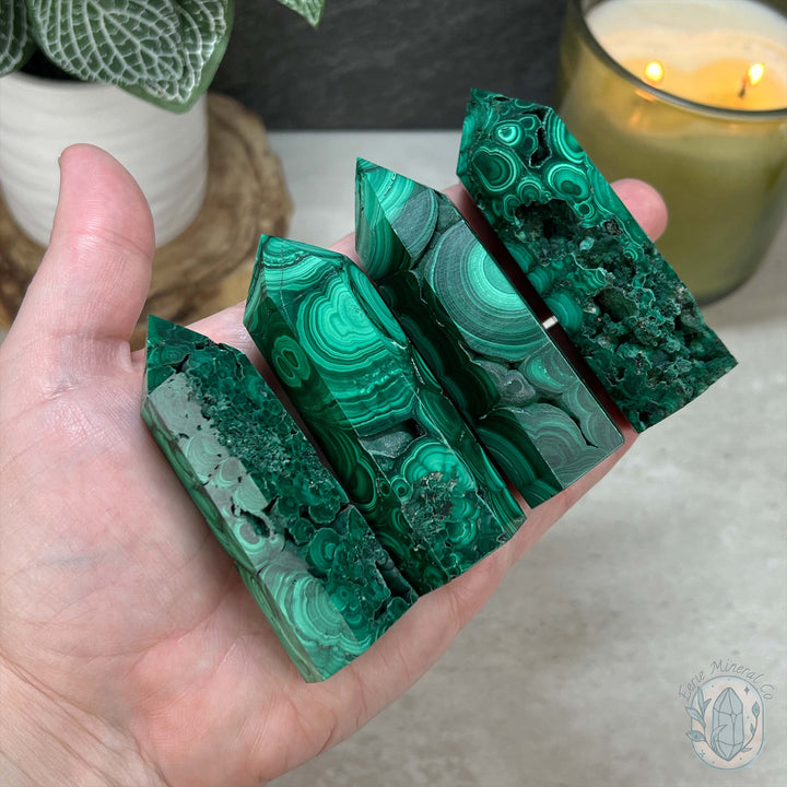 High Quality Polished Malachite Tower