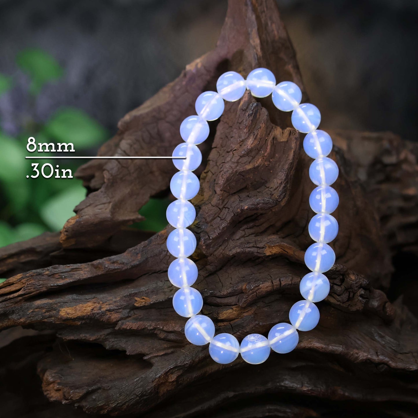Opalite Glass Beaded Stretch Bracelet