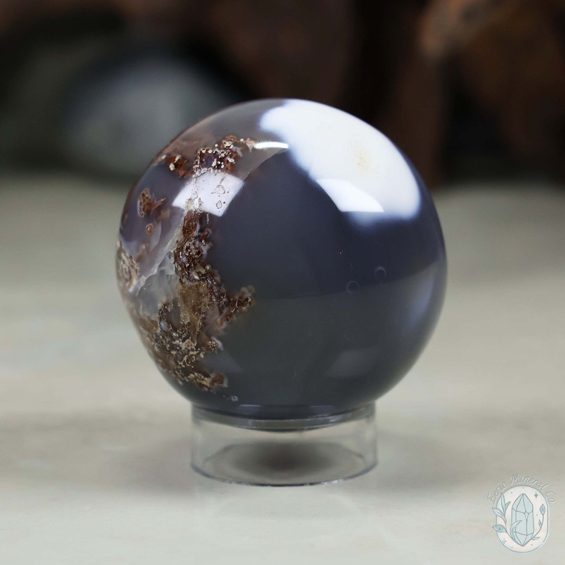 56mm Orca Agate Sphere From Madagascar