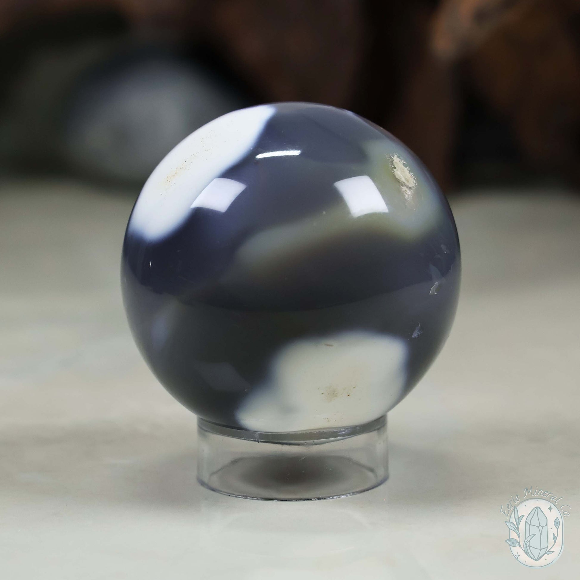 56mm Orca Agate Sphere From Madagascar