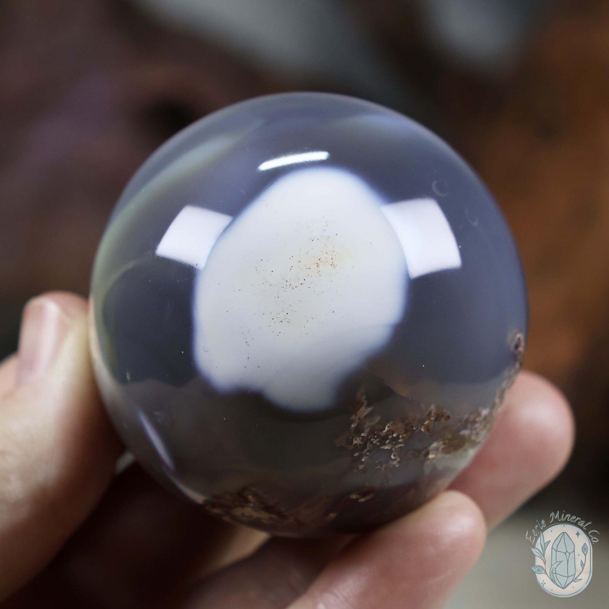56mm Orca Agate Sphere From Madagascar