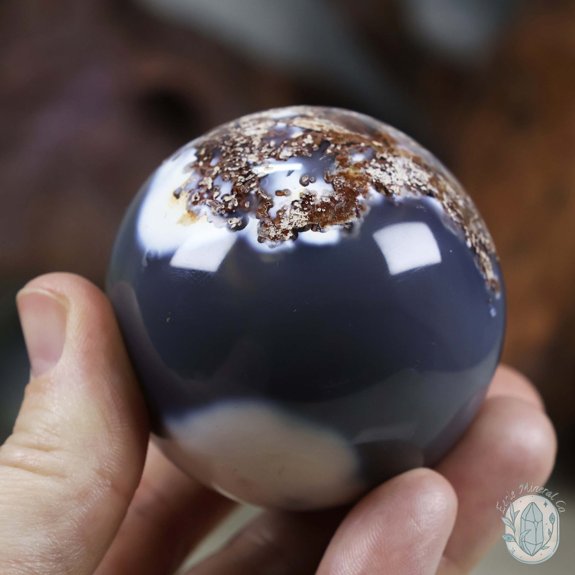 56mm Orca Agate Sphere From Madagascar