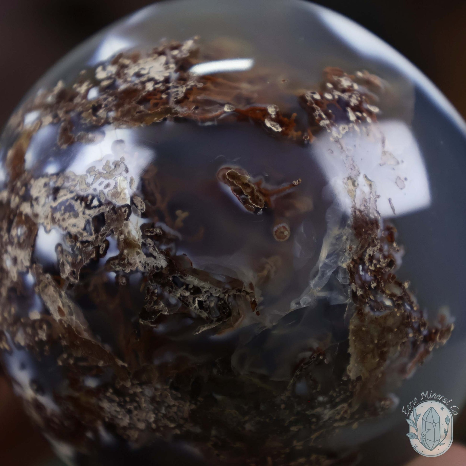 56mm Orca Agate Sphere From Madagascar