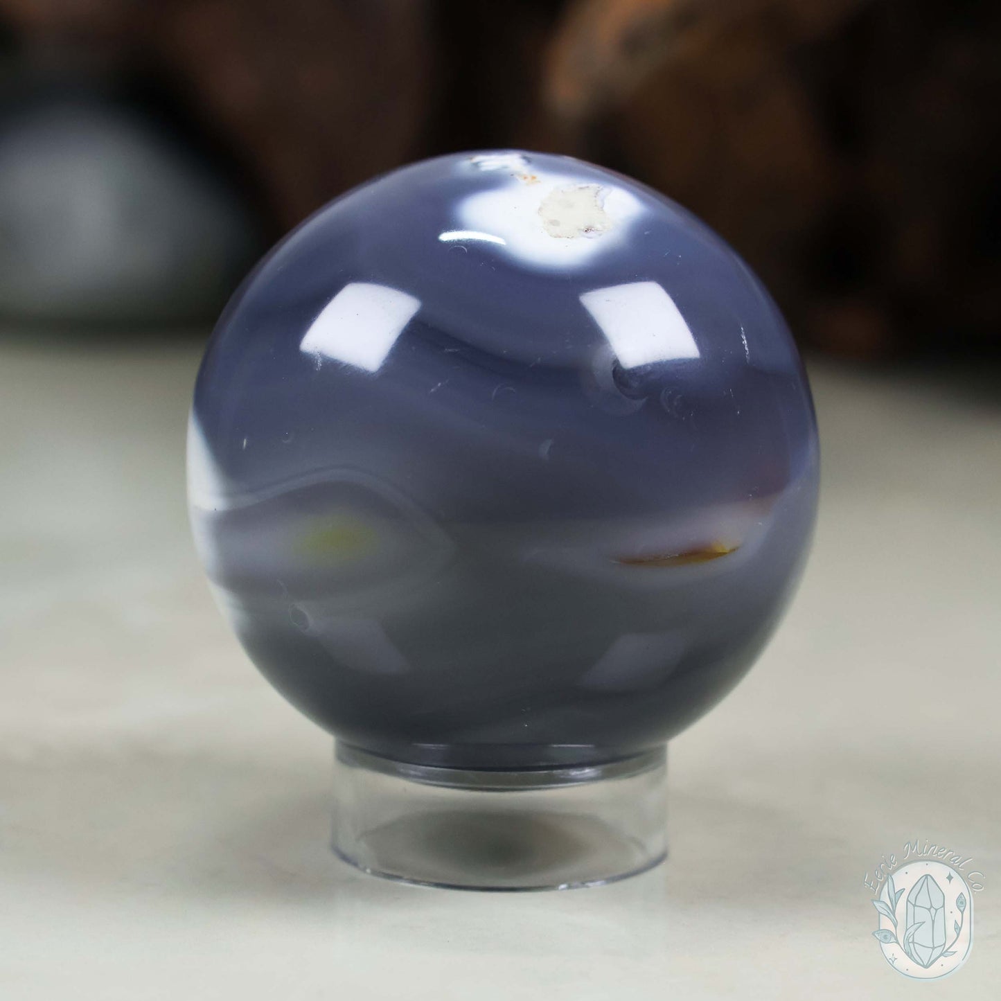 59mm Orca Agate Sphere From Madagascar