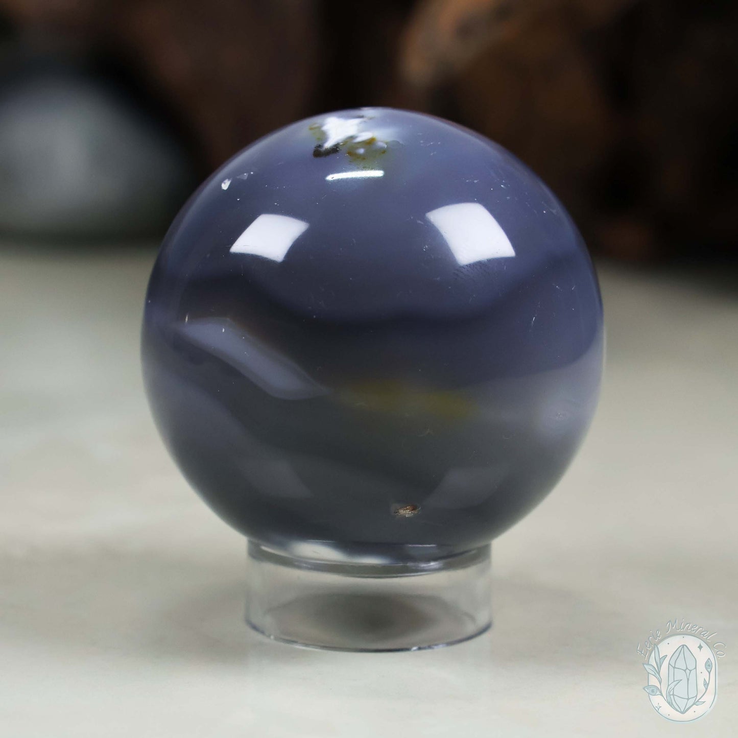 59mm Orca Agate Sphere From Madagascar