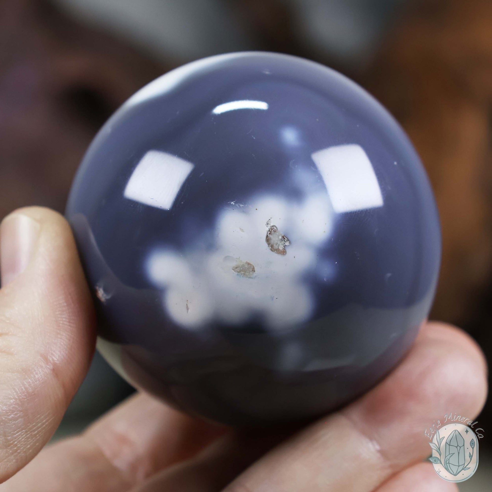 59mm Orca Agate Sphere From Madagascar