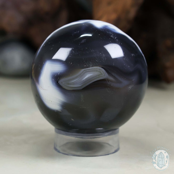 79mm Orca Agate Sphere From Madagascar