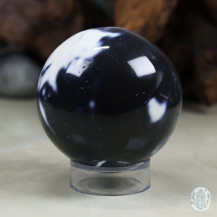 79mm Orca Agate Sphere From Madagascar