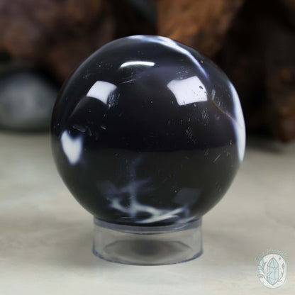 79mm Orca Agate Sphere From Madagascar
