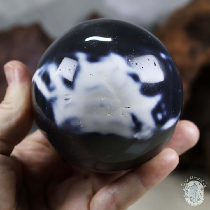 79mm Orca Agate Sphere From Madagascar