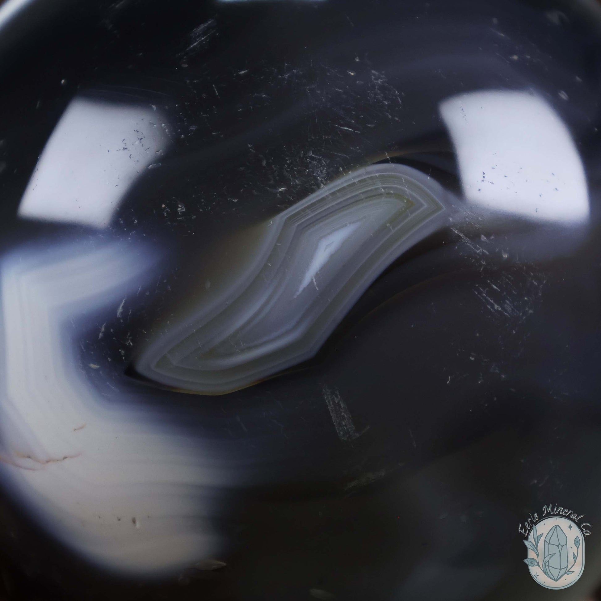 79mm Orca Agate Sphere From Madagascar