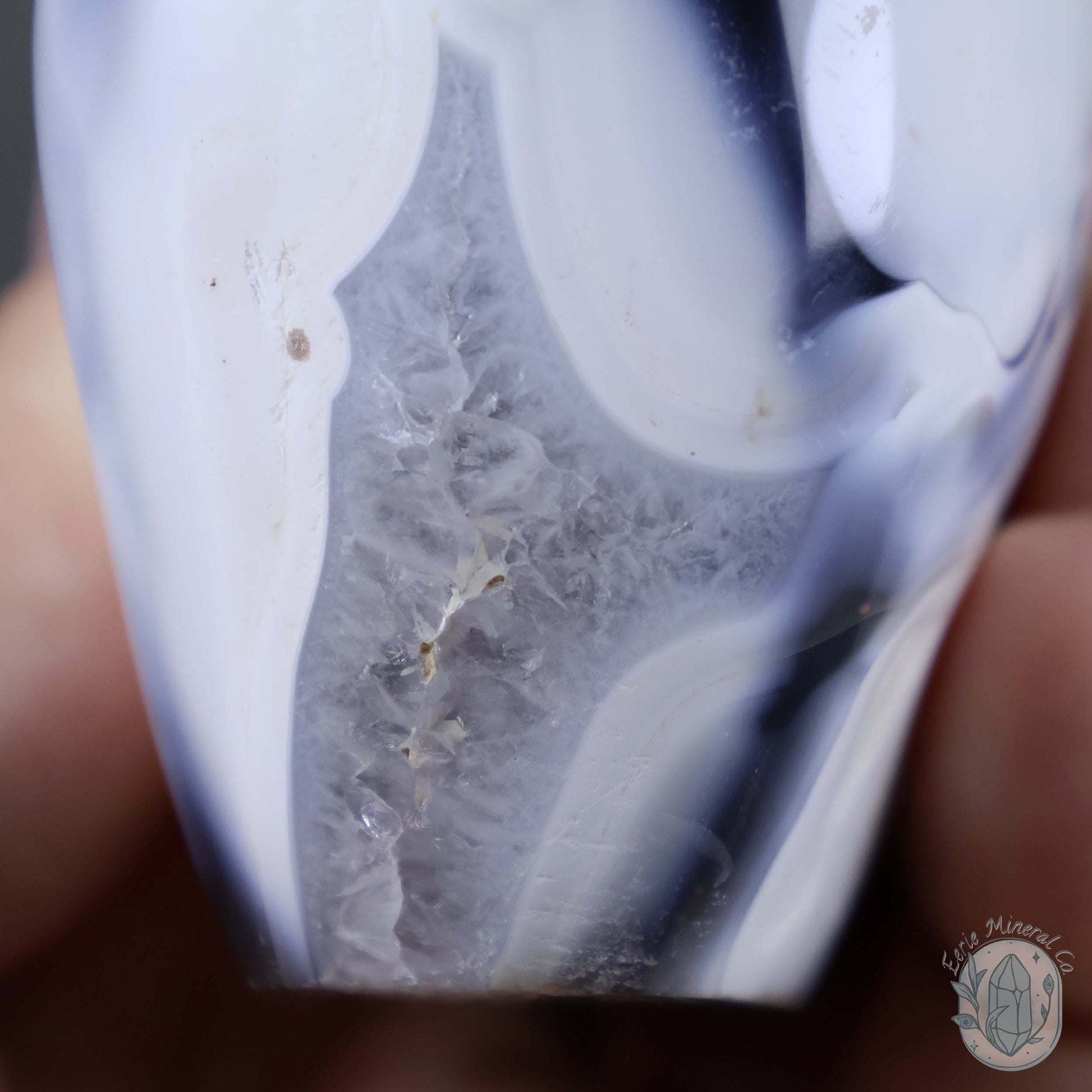 Polished Black & White Orca Agate Freeform Carving