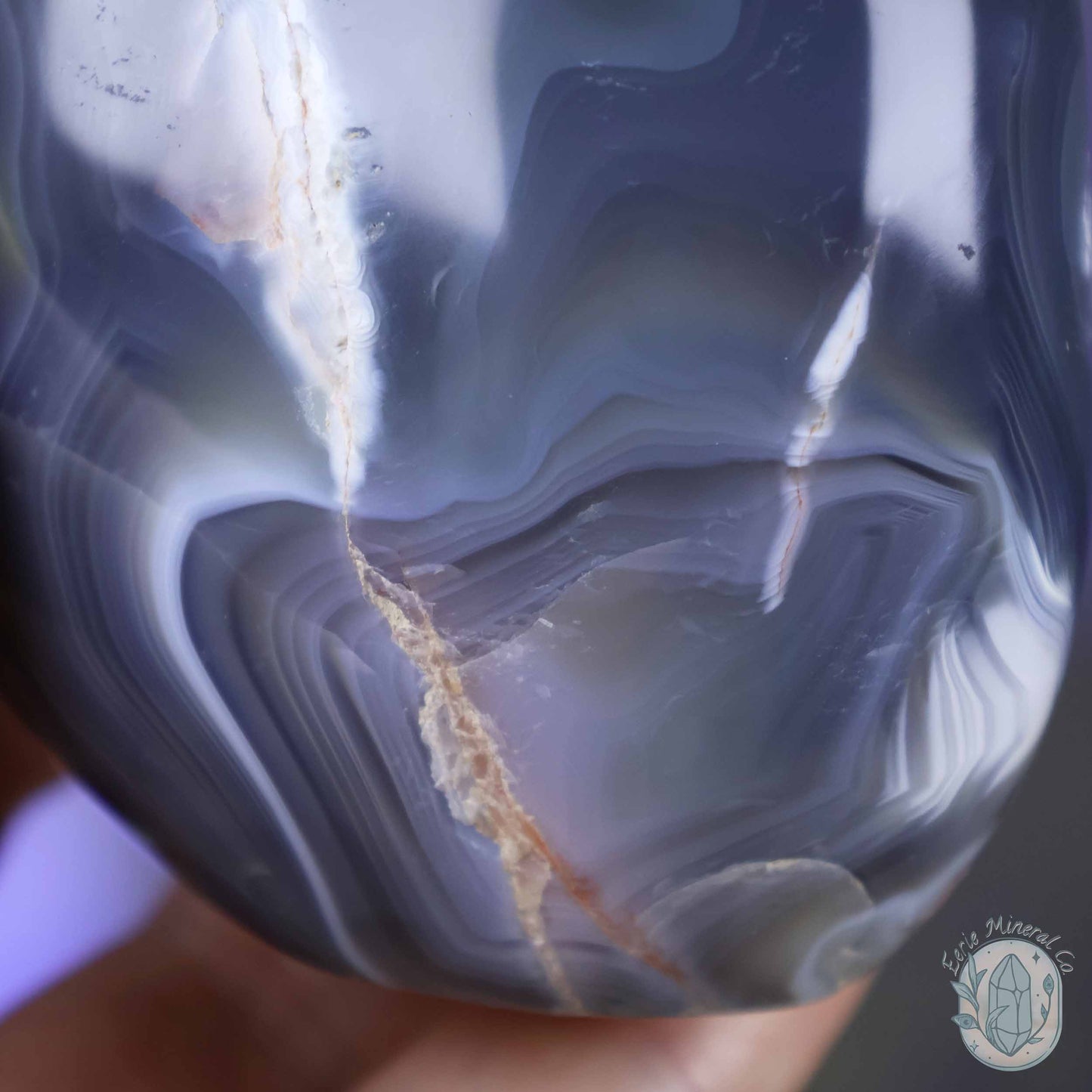 Polished Black & White Orca Agate Freeform Carving