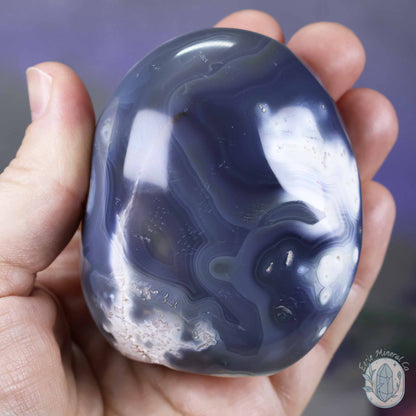 Polished Black & White Orca Agate Freeform Carving