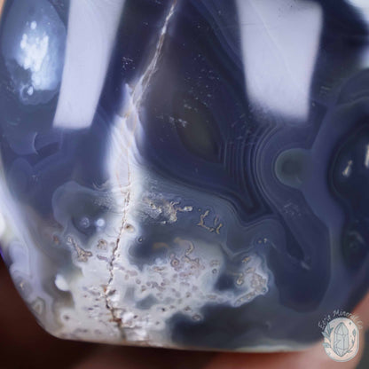 Polished Black & White Orca Agate Freeform Carving