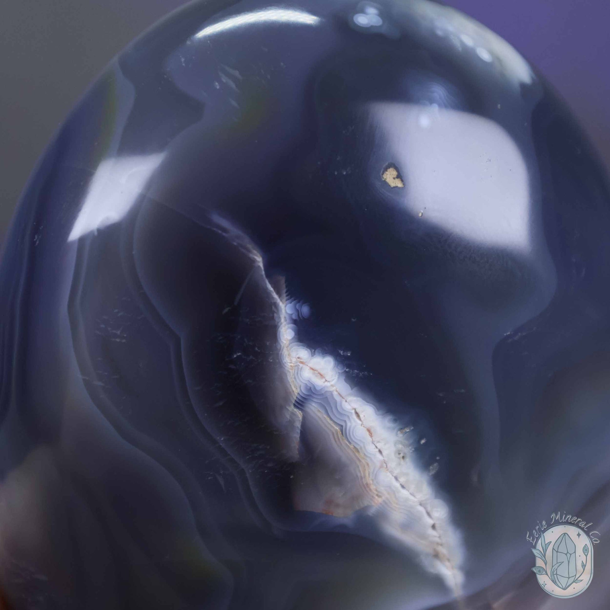 Polished Black & White Orca Agate Freeform Carving