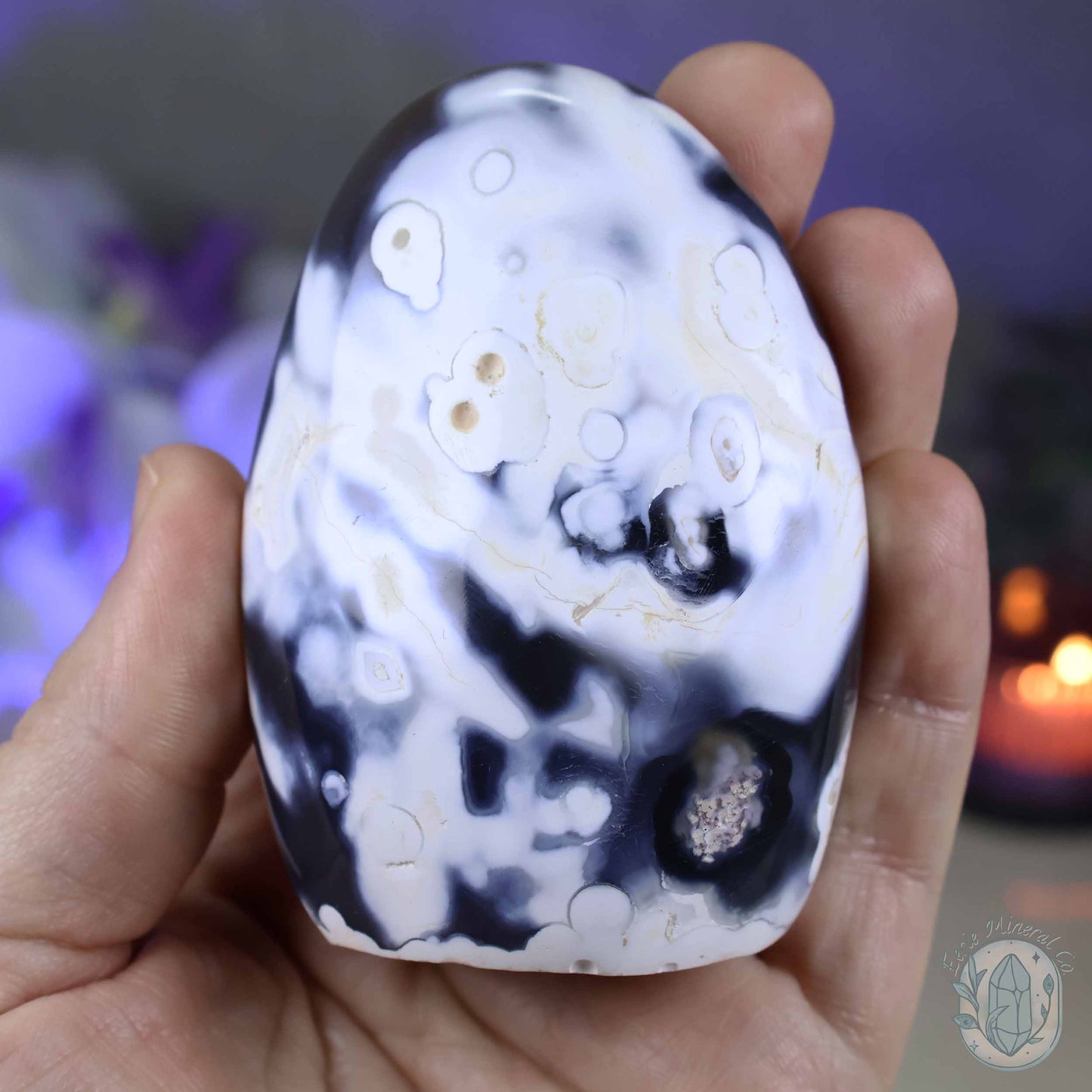 Polished Orca Agate Freeform Carving