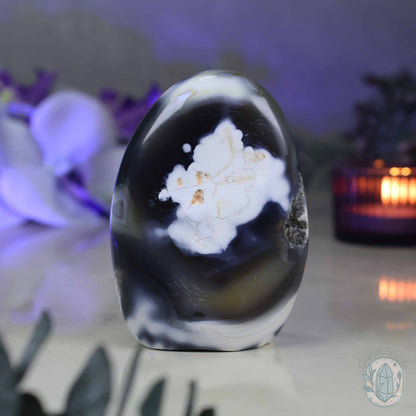 Polished Orca Agate Freeform Carving