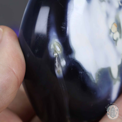 Polished Black and White Orca Agate Freeform