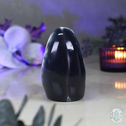 Polished Black and White Orca Agate Freeform