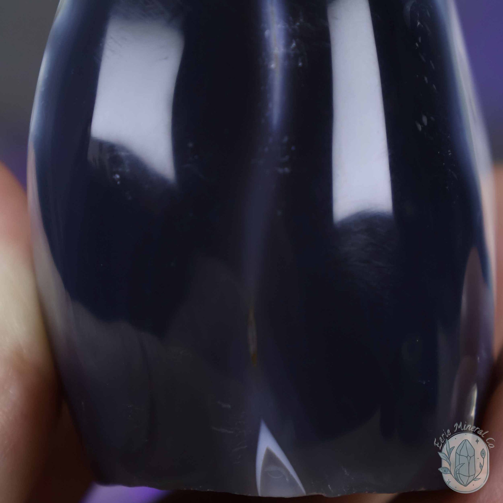 Polished Black and White Orca Agate Freeform