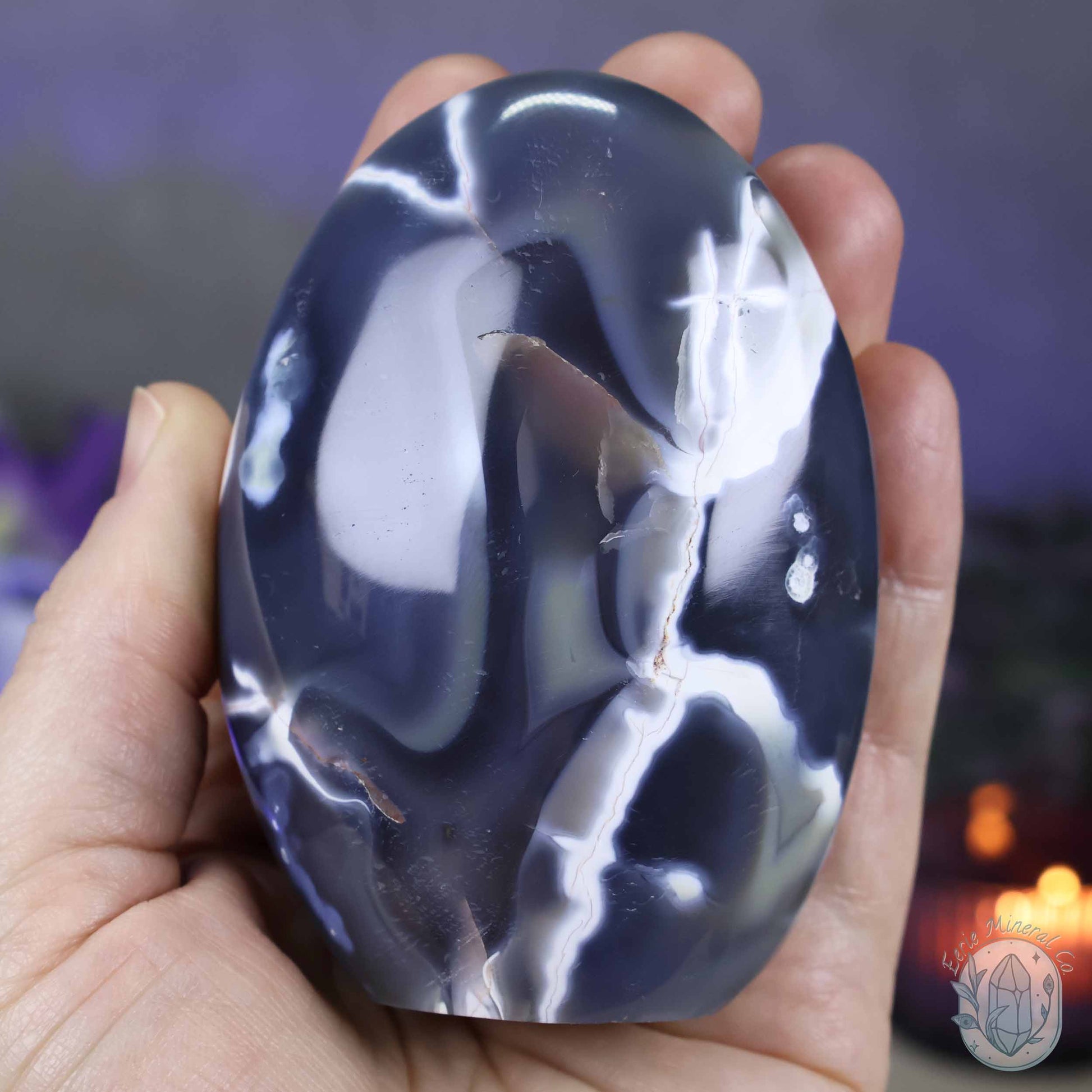 Polished Orca Agate Freeform Carving