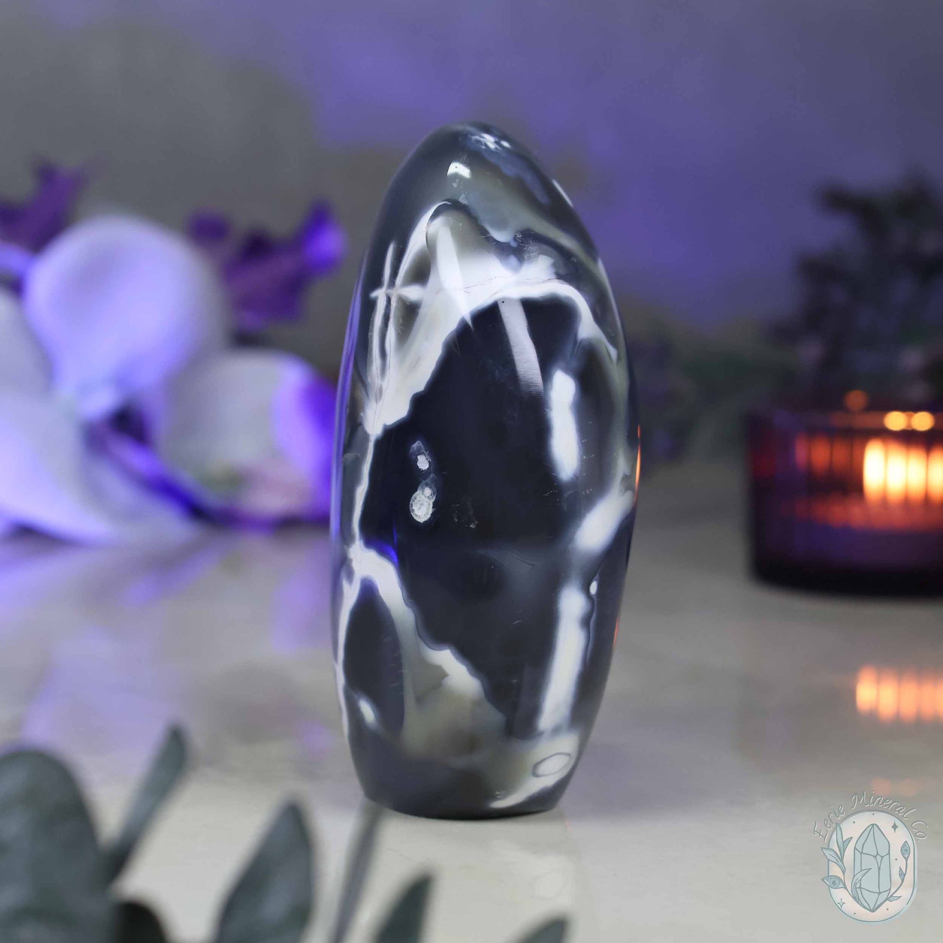 Polished Orca Agate Freeform Carving