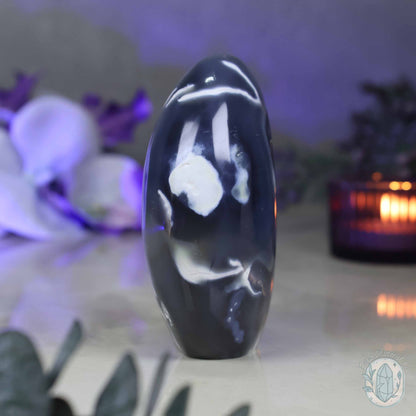 Polished Orca Agate Freeform Carving